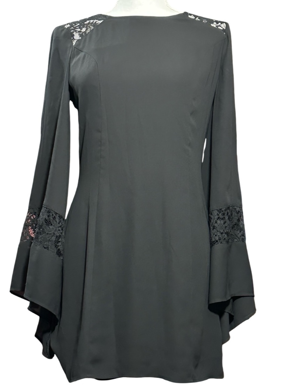 Express‎ Black Lace Accent Bell Sleeve Mini Dress - Size 2